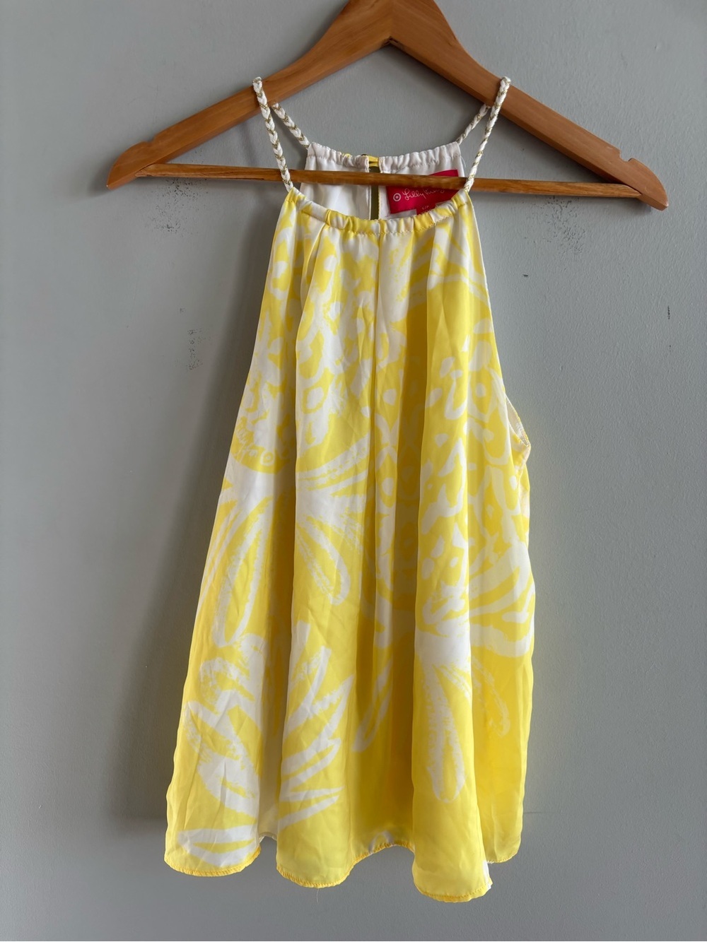 Lilly Pulitzer x Target Pineapple Punch Halter Top Yellow White Braided Strap S